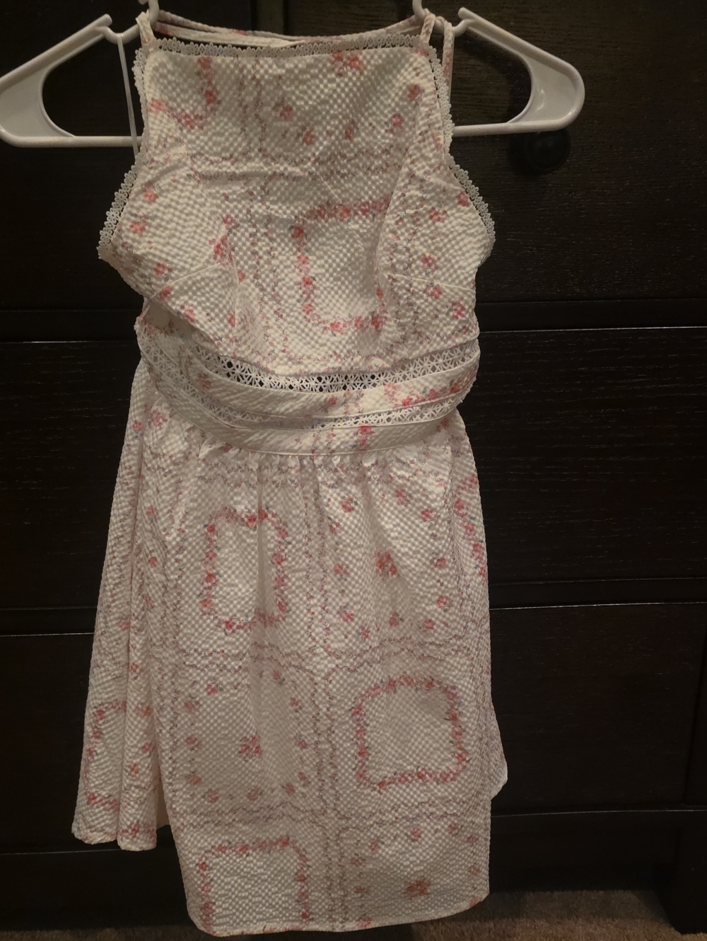 Altar'd State Cream Mini Dress with Pink Floral Print